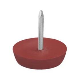 16mm Red-Brown Nylon Furniture Sliders Nail On - Chair Leg Floor Protectors Nail - Nylon Chair Glides with Nail Sliders Head, Chair, Table Leg Feet Protector Nail（with Anti-Slip Particles 100 Pcs）