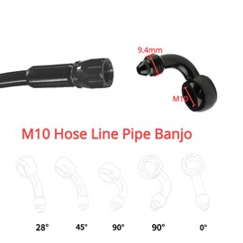 4 Pieces Banjo Brake Fittings Motorcycle 0°/28°/45°/90°/Side M10 Aluminum Alloy Motorcycle Brake Oil Hose Line Banjo Fitting Replacement for ATV Dirt Bike Pit Bike (0°)