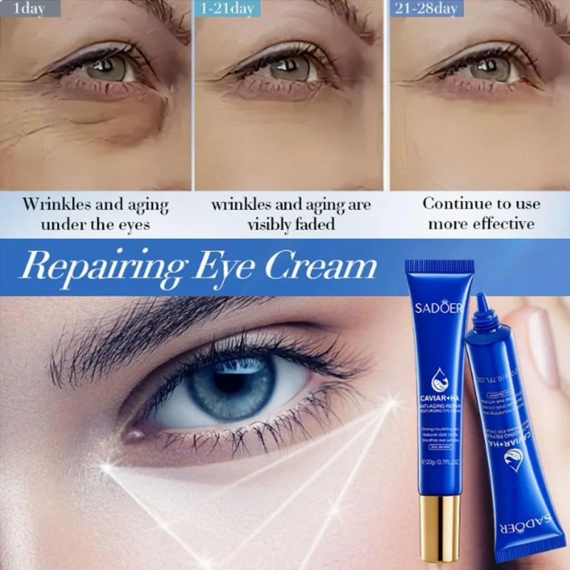 Crema Reparadora Anti-ojeras Caviar Y Acido Hialuronico 20g Todo Tipo