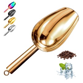 Metal Ice Scoop 3 Oz, Small Stainless Steel Ice scooper for Ice Maker Ice Bucket Kitchen Freezer Bar Party Wedding, Multipurpose for Popcorn Scoop,Flour Scoop,Dog Food Scoop (3 OZ, Rose Gold)