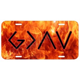 Unbranded God is Greater Than The Highs & lows USA Flames A Aluminum Metal License Plate