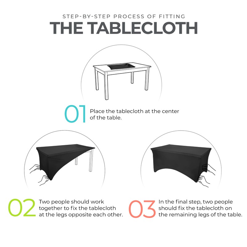 Utopia Kitchen Utopia Kitchen Spandex Tablecloth 2 Pack [6FT, Light
