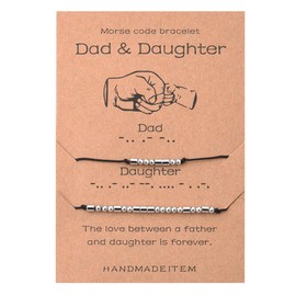 Men Fathers Gifts for Father Daddy Dad Birthday Gift from Daughter Morse Code Bracelets Dad Daughter Matching Bracelet Gifts for New Dad Stepdad Christmas Retirement Gift for Father Daughter