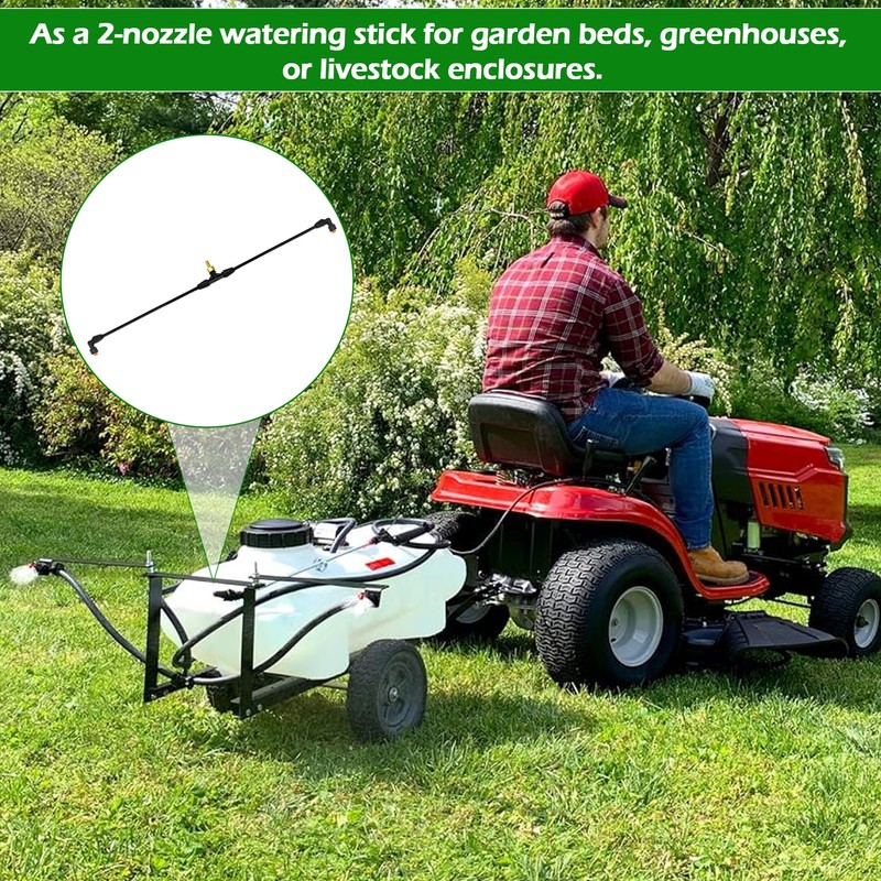 4-Nozzle Boom Sprayer Wand with 3/8" Brass Fitting, 55.1” ATV