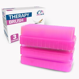 Wilbarger Method - Cepillo sensorial para terapia (3 unidades, rosa), cepillo de terapia ocupacional y terapéutica para calmar, estimular y cepillado sensorial, uso como parte del protocolo de