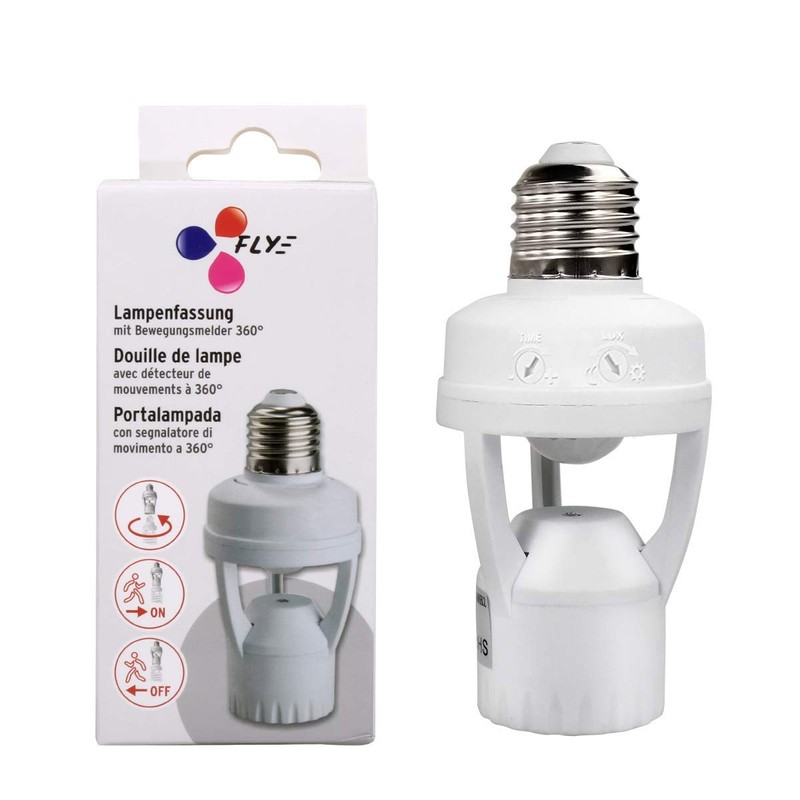 TWDRTDD Motion Sensor Light Socket,PIR Motion E26 Screw Bulb Adapter,