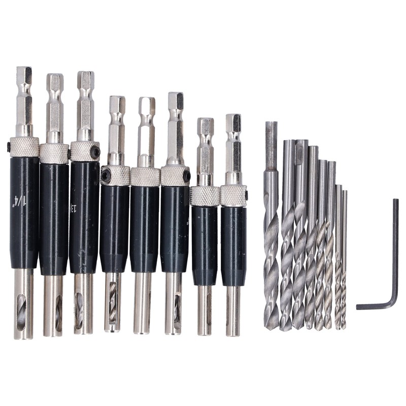 17pcs Hinge Drills Set Self Centering Door Drill Bit Kit