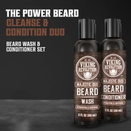 Viking Revolution Acondicionador para Barba y Lavado de Barba | Cuidado Completo para una Barba Suave, Hidratada y de Aspecto Saludabl