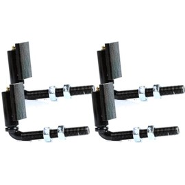 Steel 3/4" J Bolt Welded Hinges for Heavy Driveway Gates - Welding on Larger Iron or Steel Gates Up to 600 Pounds - 7" Length with 5.75" Thread Arm - 2" Post-Gate Gap - 4 Bolts