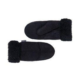 Nordvek Ladies 100% Genuine Sheepskin Mittens With Turn Back Cuff # 308-100 - Black