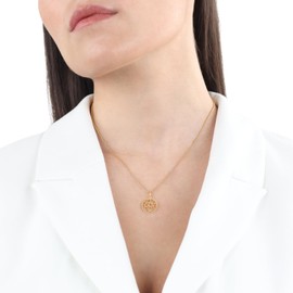 s.Oliver 2032593 Women's Necklace with Pendant 925 Sterling Silver 42 + 3 cm Gold Coin Comes in Jewellery Gift Box, Sterling Silver, None