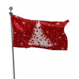 Christmas Flags 3x5 Ft Outdoor Double Sided Red Pine Tree Snowflake Flags for Outside Seasonal Winter Xmas New Year Yard Flag Outdoor Flags & Banners for Home Party Garden Holiday