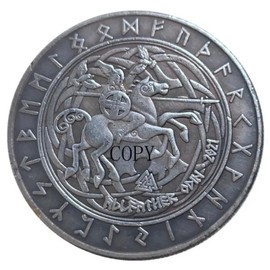 Copy U.S Hobo Morgan Coin AllFather Odin 2021 Norse Mythology God Viking Warrior Sleipnir Ravens Huginn Muninn Valhalla Valknut Asgard Runes Silver Plated Replica Commemorative