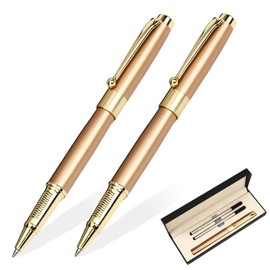 YIVONKA Ballpoint Pen Black Refill,Luxury Ballpoint Line width 0.5mm,Best Ball Pen Gift Set for Men & Women Professional Executive,Office,Nice BallPens Classy Gift Box (2 Rose Gold)