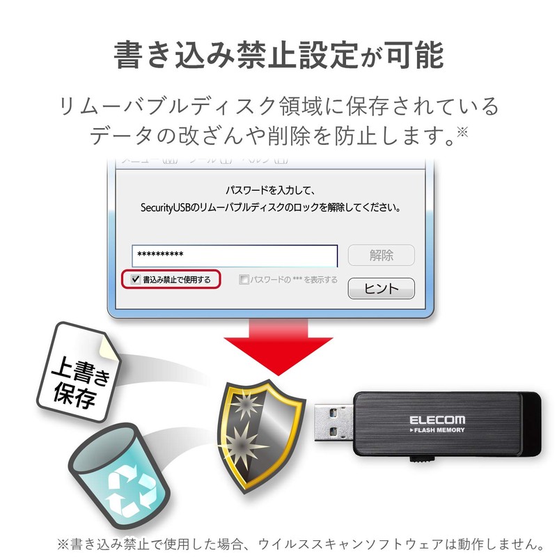 erekomu USB Flash/GB/AES Security Function with Black USB3.0 0