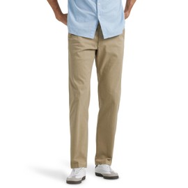 Lee Men's Extreme Motion Flat Front Regular Straight Pant Original Khaki 34W x 32L