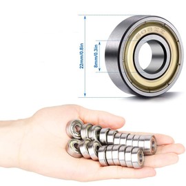 Anhoer 20Pcs 608zz Ball Bearing Double Shielded Ball Bearings Longboard Roller Skate Bearing 8mm x 22mm x 7mm for skateboards scooters inline skates
