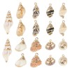 Boutigem 18Pcs Natural Shell Pendants Electroplated Cowrie Shell Charms Ocean