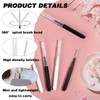 Pack of 60 Micro Eyebrow Brushes, Eyelash Brush with Cap,