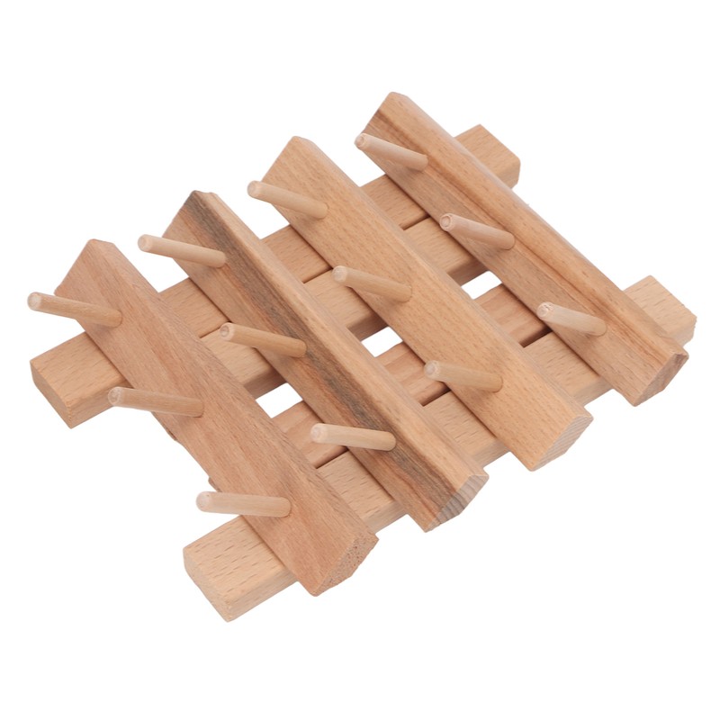 12 Spools Wooden Sewing Thread Holder Foldable Bobbin Hanging Rack