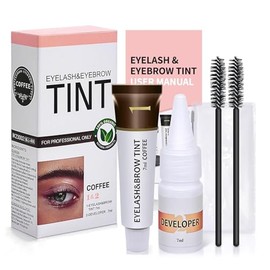 Tinte Para Cejas y Pestañas, Mascara Tinte Fijador para Cejas, Gel de Cejas Perfectas para Mujeres Maquillaje de Larga Duración Máscara de Cejas con Cepillo Cejas (Café)