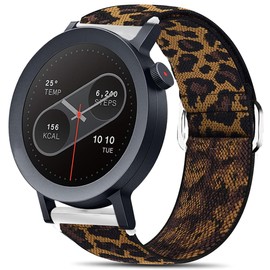 Compatible with CMF Watch Pro 2 Band, Lamshaw 22mm Stretch Elastics Nylon Adjustable Replacement Strap Accessories for Men & Women Compatible for CMF Watch Pro, Watch Pro 2 Smartwatch (22mm size band, Leopard)