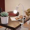 ledscom.de Clamp Light, Gooseneck LELE, Switch, Matte White, 1x E27