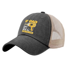 If dad Can't fix it We're All Screwed Baseball Cap Runners hat AllBlack Golf hat Gifts for Son Golf Caps, Allblack, One Size