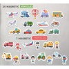Curious Columbus Vehicles Fridge Magnets for Toddlers 1-3 Year Olds.