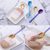 GoGeiLi Yogurt Spoon, Stainless Steel Gelato/Ice Cream Spoon, Rainbow Fruit