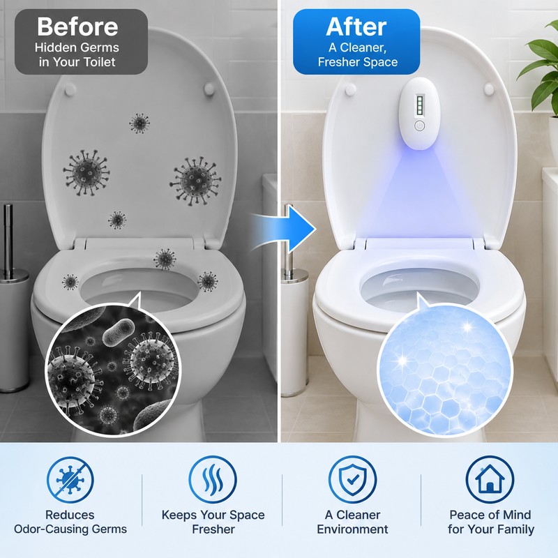 Portable Toilet Sanitizing Lamp for Bathroom Use – USB Rechargeable