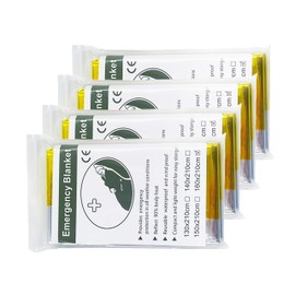 4 Pack Emergency Survival Mylar Blankets, Upgraded Model, Space Blankets in Gold and Silver, Designed for Cold Weather - Perfect for, Outdoor Camping, Survival, and Car Emergency Kits