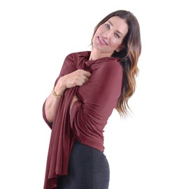 Happyluxe Shawl Wraps for Women, Versatile Wrap Shawl for Women, Wrap Scarf, Pashmina, Travel Gifts for Women - Cabernet Red