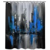 Black and Blue Shower Curtain Abstract Art Modern Shower Curtains