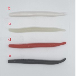 Orurdo qb100235e01n0 Worm Set, 5.9 inches (15 cm), 0.4 oz (10.5 g), Straight Worm, Solid Color, 20 Pieces, 1 Bag Set, For Ajing and Meberling, Root Fish, Rockfish, Sea Bass, Black Bass, Flounder, Magochi, E Color