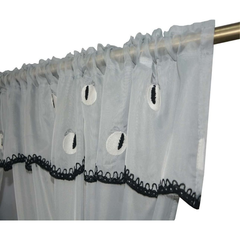 Householdfurnishing Embroidered Kitchen Window Pair Curtains Set Rod Pocket with