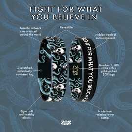 ZOX Bracelets — Fight For What You Believe In | Stretchy Elastic Band with Motivational Affirmations and Beautiful Artwork, Great Wristband Gift for Men & Women of All Ages (Large)