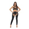 UD_Pink Lipstick Heart Rate Halter Bra & Leggings 2 pc Set - Black O/S