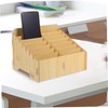 MAGICLULU Wooden Cell Phone Organizer with Compartments Multifunctional Desktop Storage