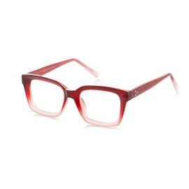 OPTIMUM OPTICAL Blue Light Filtering Scratch-Resistant Lens Rectangular Frame Magnifying Reading Glasses - Love at First Sight, +1.75