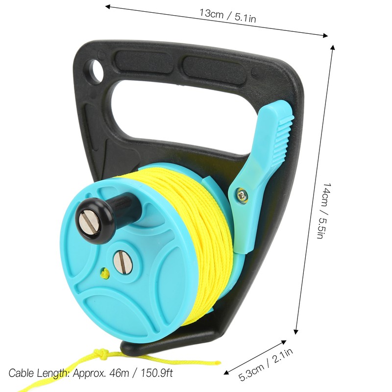 Portable Diving Handle Reel Scuba Diving Reel with Thumb Stopper