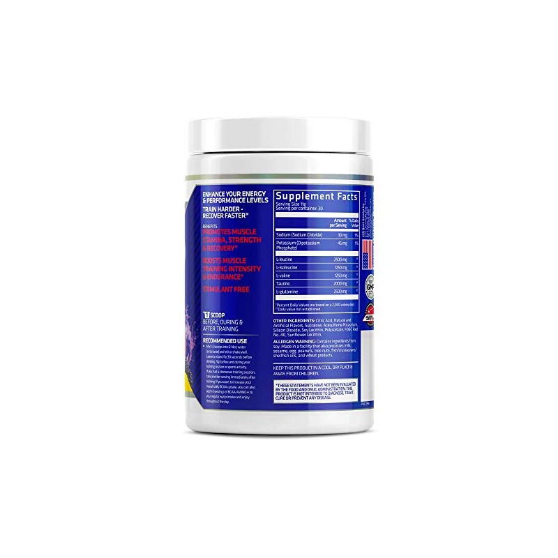 USN Suplementos BCAA Amino Suplemento, ponche de frutas, 11 onzas