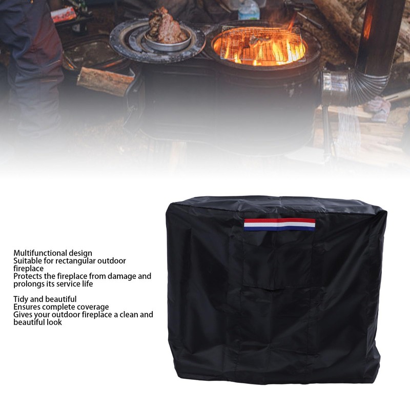 Large Rectangular Fire Pit Cover - 420D Silver Coated Waterproof