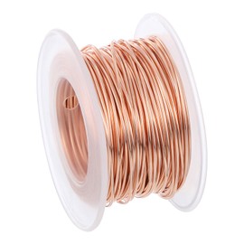 PATIKIL 66 Feet 99.9% Solid Bare Copper Wire, 18 Gauge Pure Copper Wire 1mm Soft Beading Wire Metal Plant Stem Ties for Jewelry Craft (20m)