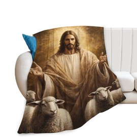 Jesús - Manta de felpa ultra mullida para el hogar, ropa de cama, sofá, viajes, camping, manta suave y acogedora para el regalo de los amantes, niños, adolescentes, mujeres, hombres y niñas, 50 x 40