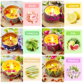 Duftkerzen Geschenkset für Frauen, 6 Stück Aromatherapy Kerzen Set, Natürliches Sojawachs Kerzen Set, Kleine Geschenkset Duftkerzen Set für Muttertag, Weihnachten, Geburtstag, Valentinstag