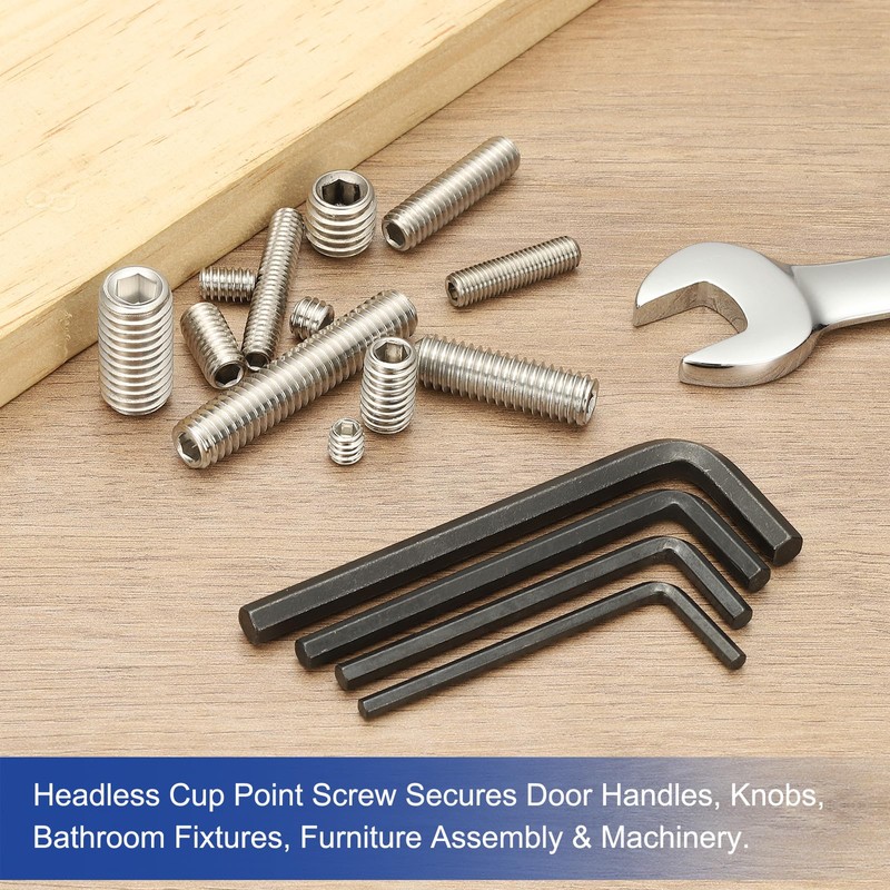 PATIKIL 3/8-16x3/4" Internal Hex Socket Set Grub Screws, 10 Pcs