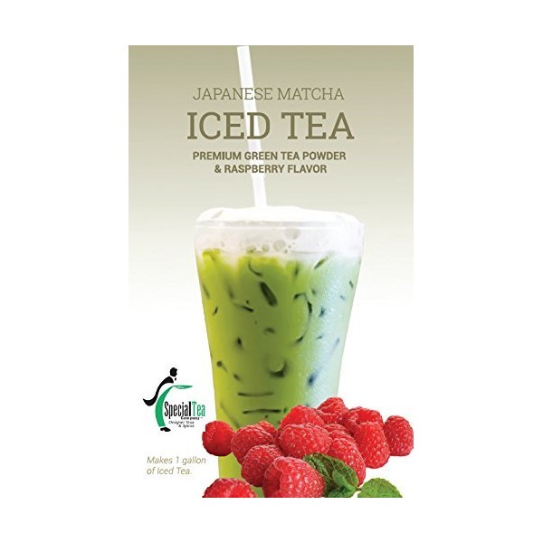Special Tea Matcha Organic Japanese Iced Green Tea, Raspberry, 1 Ounce