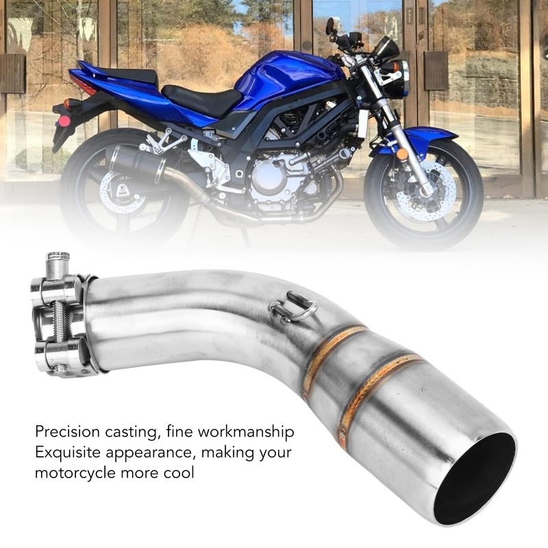Motorcycle Exhaust Middle Pipe Rustproof Heat Resistant Low Noise Replacement