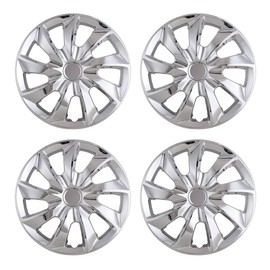 ROXX 4Pcs Set 15inch Universal Wheel Rim Cover Hubcaps Replacement (Only Fit for Iron Hub), ABS Material Snap On Car Truck SUV Hub Cap (5084,Chrome)